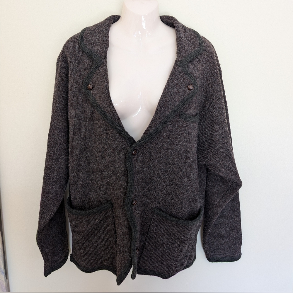 Expose 100% Lambswool Knit Sweater Medium Brown